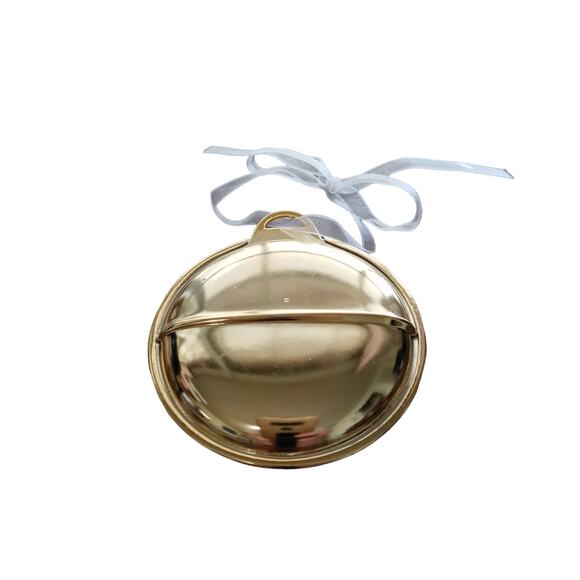 Gold Tone Jingle Bell Ornament Holiday Charm Joy Trees Gift Tag 👶🪇🎅 - Picture 6 of 8